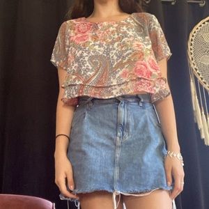 Paisley crop blouse